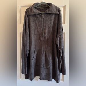 Barefoot Dreams CozyChic Lite High Rib Half Zip Tunic, 3X